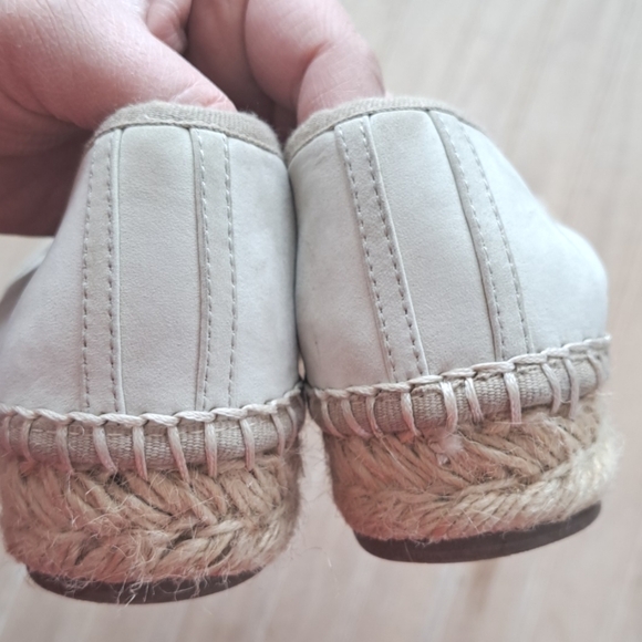 ALDO Genuine Leather Slip-On Espadrilles Cream Platform Shoes Comfy Flats - Picture 4 of 11